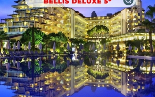 Отель Bellis Deluxe 5* расположен в живописном Белеке, всего в трех километрах от парка аттракционов The Land Of Legends. Это заведение славится своими обширными зелеными площадями, где расположены уютные зоны для отдыха и конный клуб... Удобное...